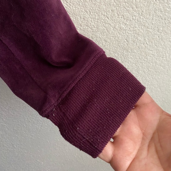💥Justice Velvet Cropped Hoodie Purple 18/20 - Picture 4 of 7